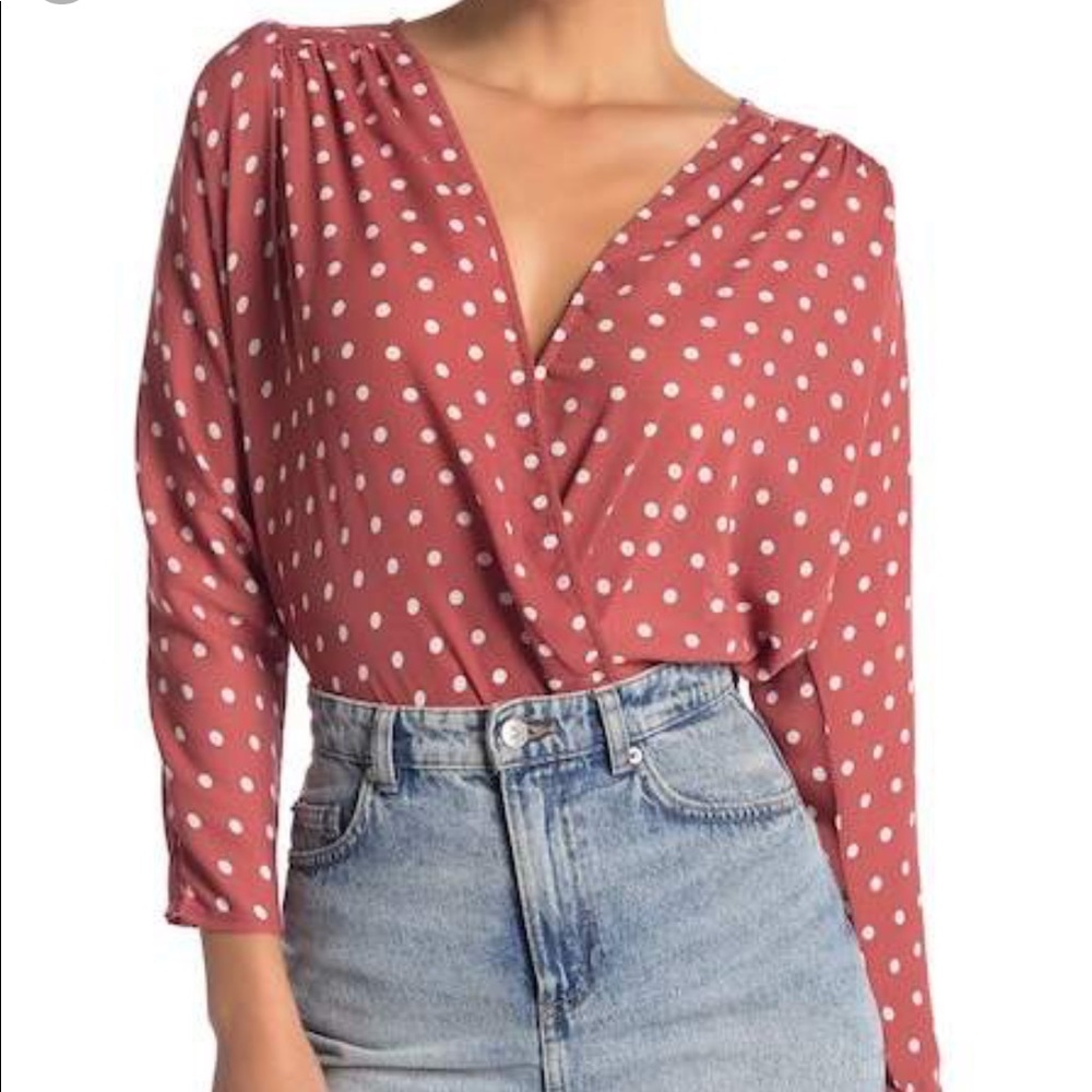 EUC ASTR the Label Wrap Front Bodysuit Blouse